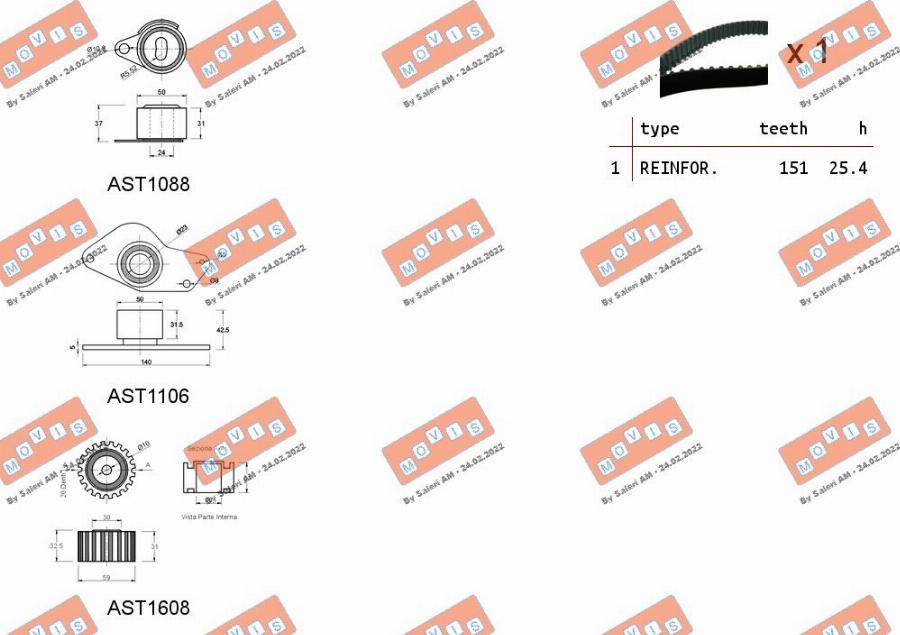 MOVIS ASTK0935 - Kit cinghie dentate www.autoricambi360.it