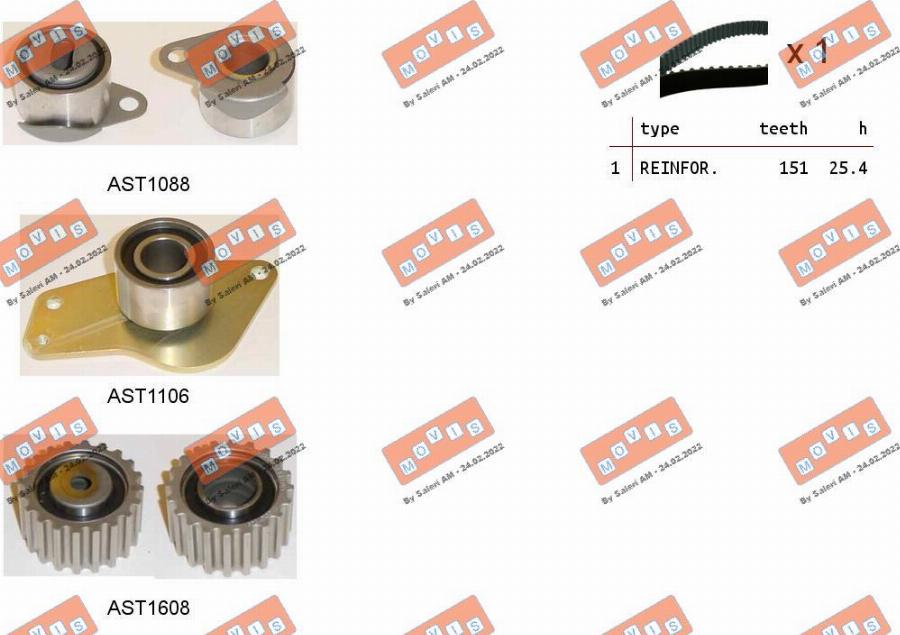 MOVIS ASTK0935 - Kit cinghie dentate www.autoricambi360.it