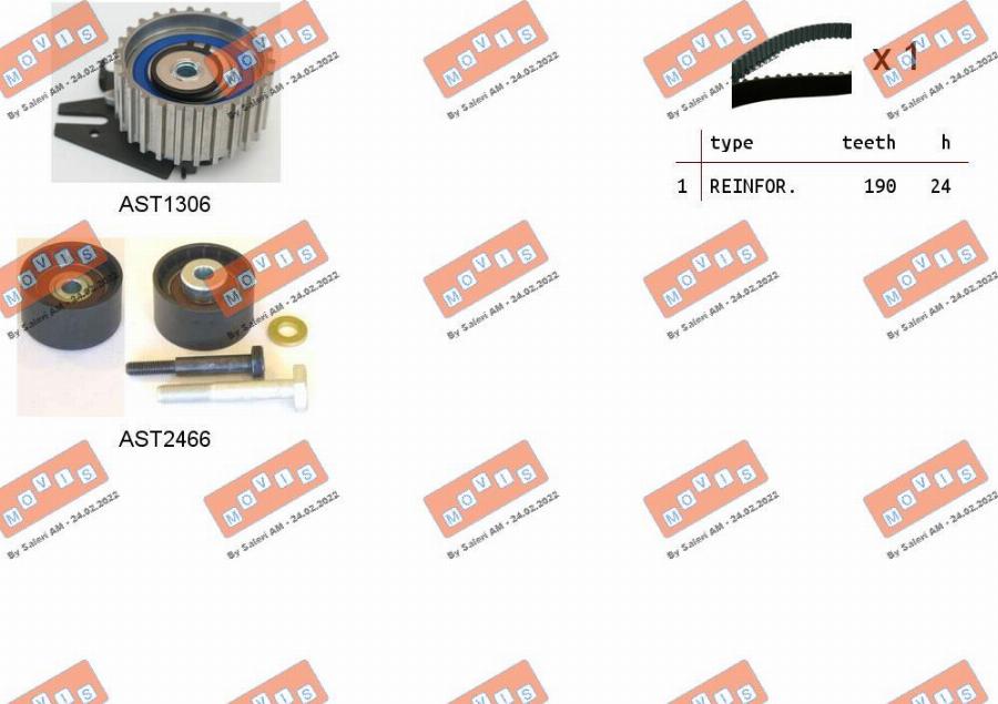 MOVIS ASTK0936 - Kit cinghie dentate www.autoricambi360.it