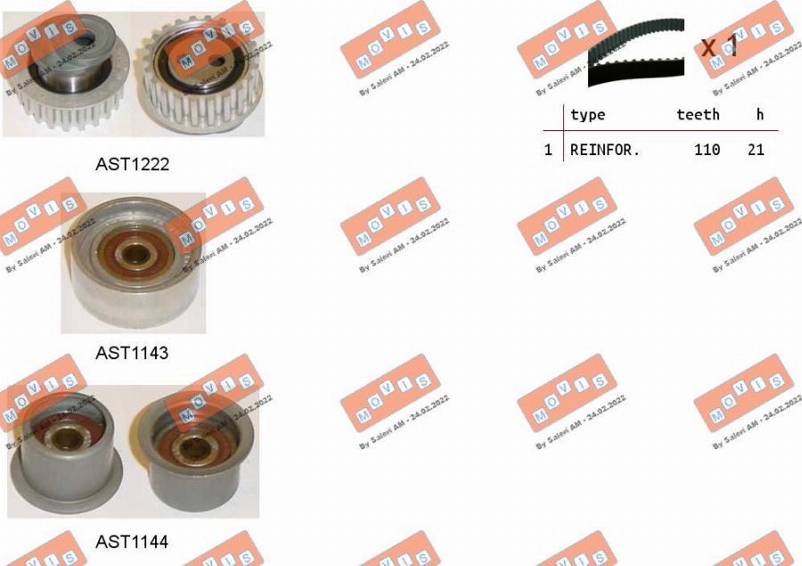 MOVIS ASTK0933 - Kit cinghie dentate www.autoricambi360.it