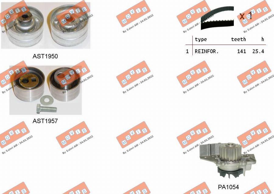 MOVIS ASTK0937PA - Pompa acqua + Kit cinghie dentate www.autoricambi360.it