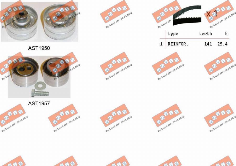 MOVIS ASTK0937 - Kit cinghie dentate www.autoricambi360.it
