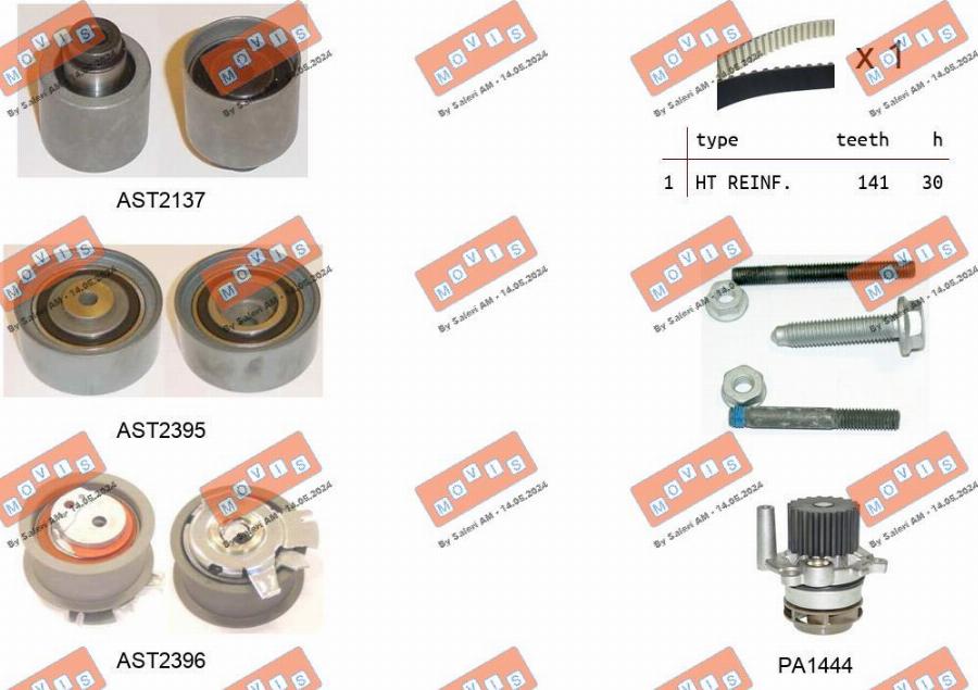 MOVIS ASTK0929PA2 - Pompa acqua + Kit cinghie dentate www.autoricambi360.it