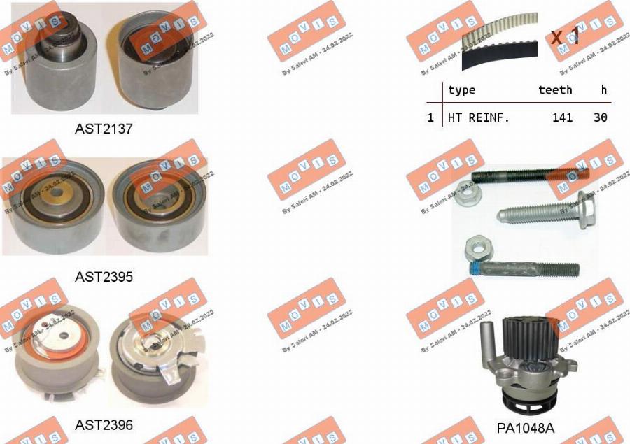 MOVIS ASTK0929PA - Pompa acqua + Kit cinghie dentate www.autoricambi360.it