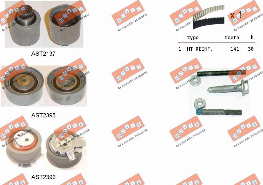 MOVIS ASTK0929 - Kit cinghie dentate www.autoricambi360.it