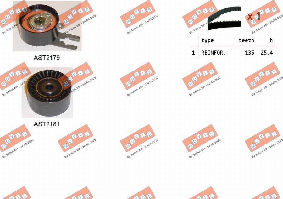 MOVIS ASTK0924 - Kit cinghie dentate www.autoricambi360.it