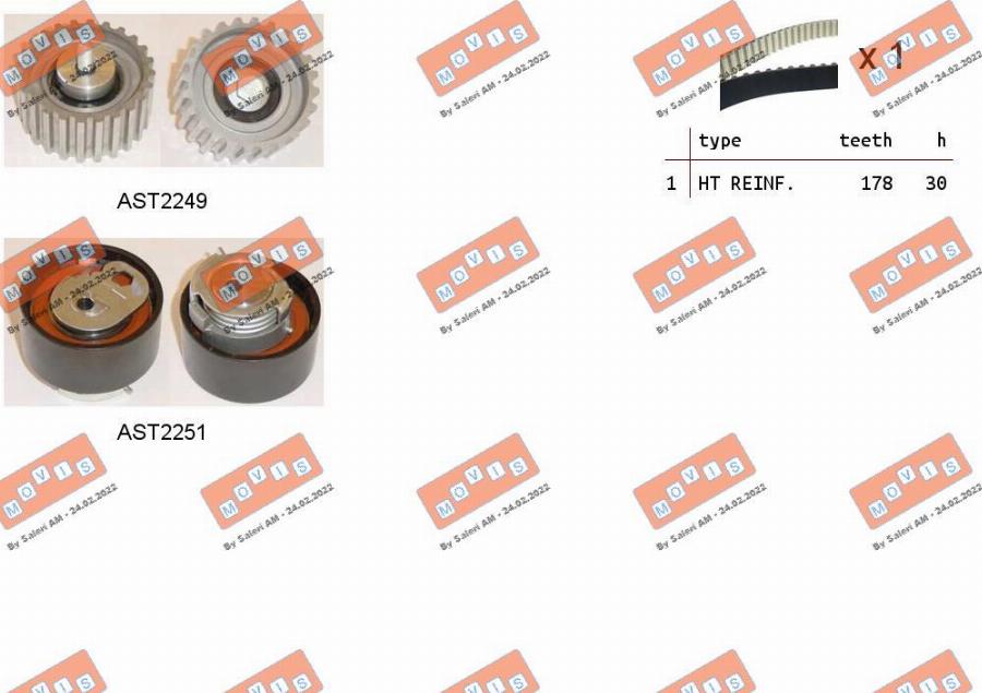 MOVIS ASTK0925 - Kit cinghie dentate www.autoricambi360.it