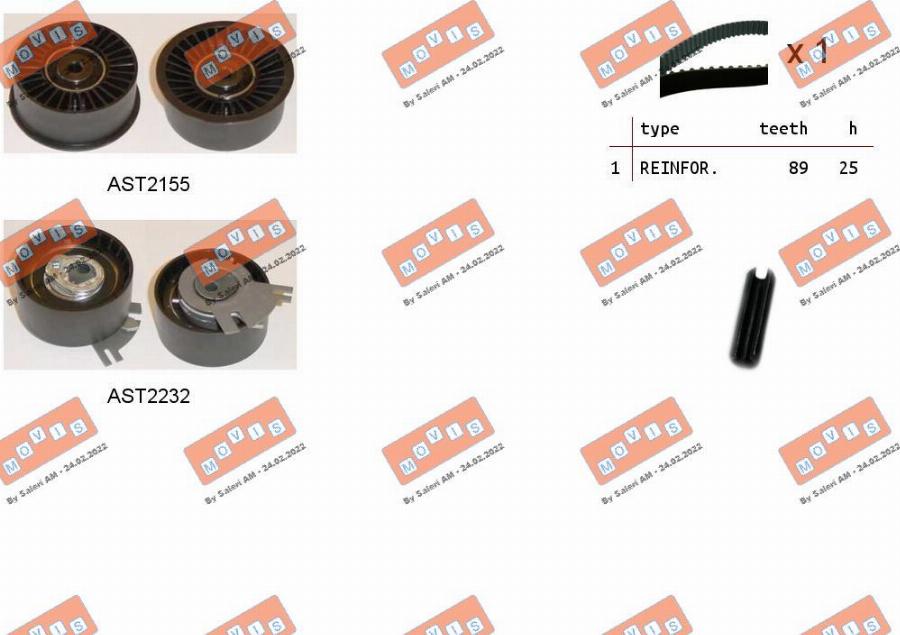 MOVIS ASTK0921 - Kit cinghie dentate www.autoricambi360.it