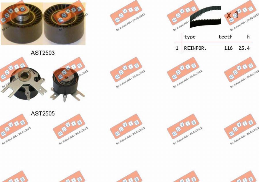 MOVIS ASTK0928 - Kit cinghie dentate www.autoricambi360.it