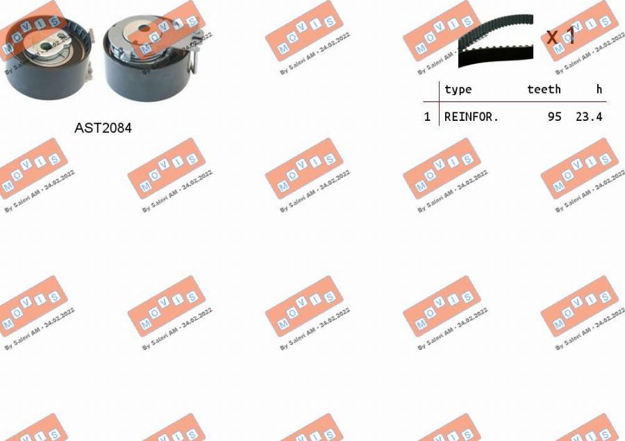 MOVIS ASTK0922 - Kit cinghie dentate www.autoricambi360.it