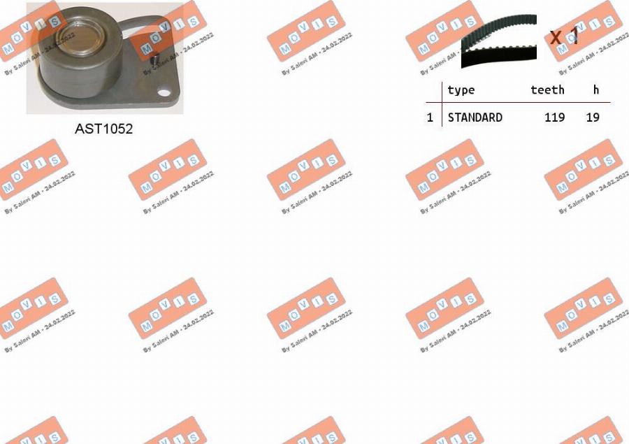 MOVIS ASTK0974 - Kit cinghie dentate www.autoricambi360.it