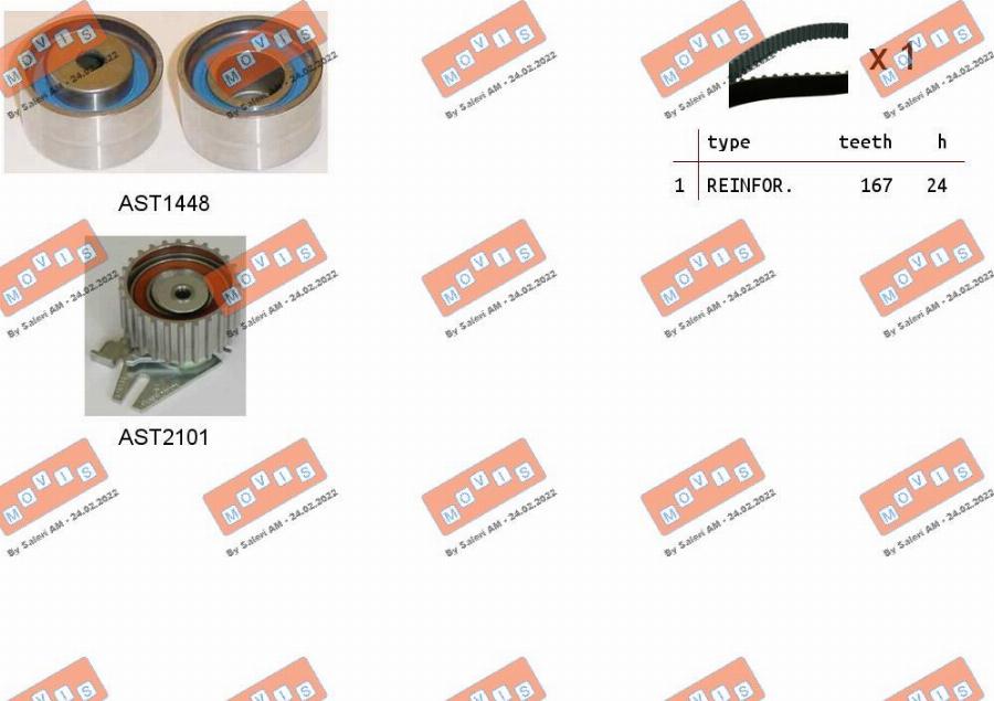 MOVIS ASTK0899 - Kit cinghie dentate www.autoricambi360.it