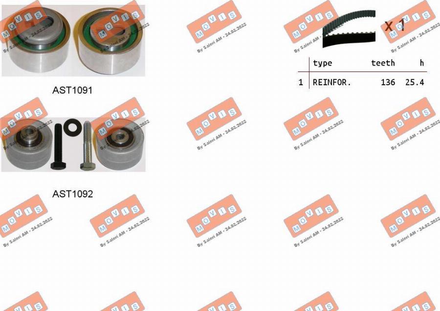 MOVIS ASTK0898 - Kit cinghie dentate www.autoricambi360.it