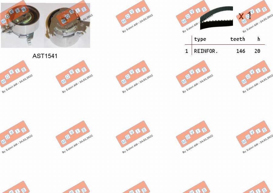 MOVIS ASTK0893 - Kit cinghie dentate www.autoricambi360.it