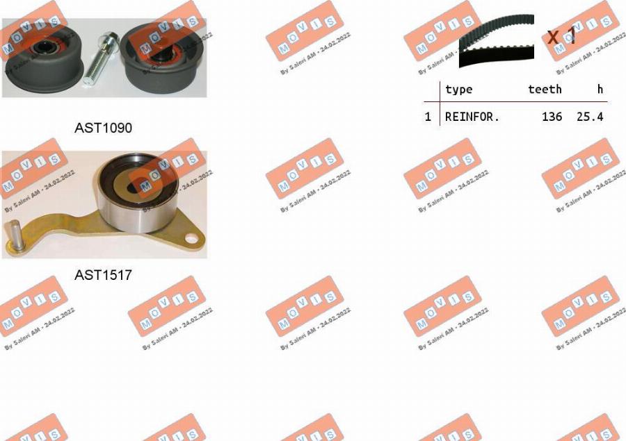 MOVIS ASTK0844 - Kit cinghie dentate www.autoricambi360.it