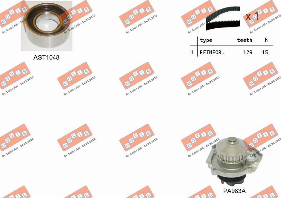 MOVIS ASTK0846PA - Pompa acqua + Kit cinghie dentate www.autoricambi360.it