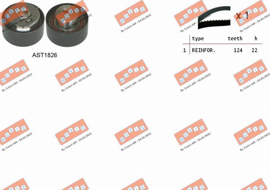 MOVIS ASTK0842 - Kit cinghie dentate www.autoricambi360.it