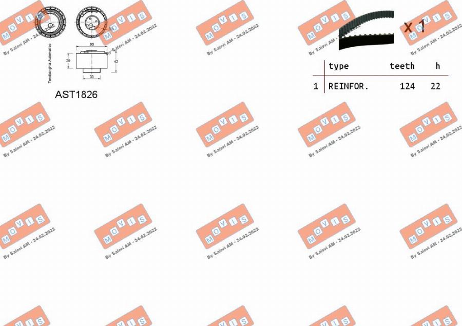 MOVIS ASTK0842 - Kit cinghie dentate www.autoricambi360.it