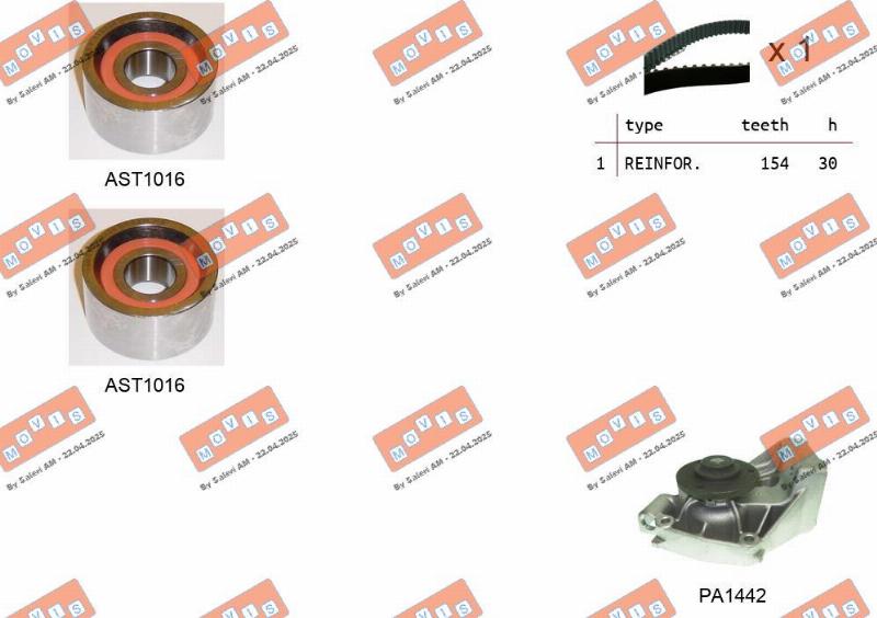 MOVIS ASTK0851PA - Pompa acqua + Kit cinghie dentate www.autoricambi360.it