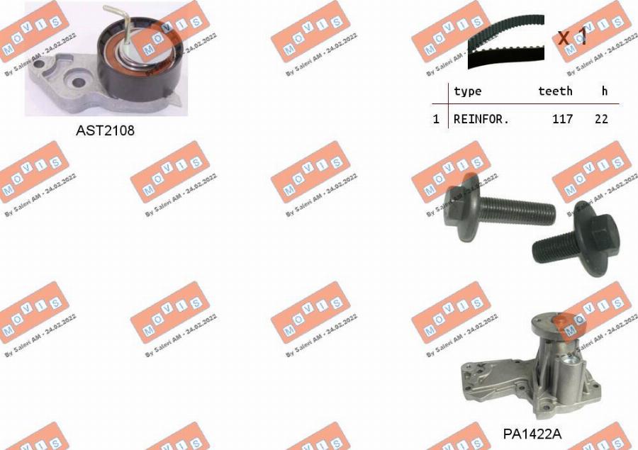 MOVIS ASTK0869PA2 - Pompa acqua + Kit cinghie dentate www.autoricambi360.it