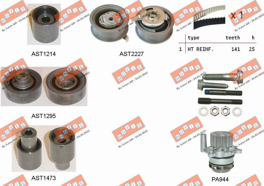 MOVIS ASTK0865PA - Pompa acqua + Kit cinghie dentate www.autoricambi360.it
