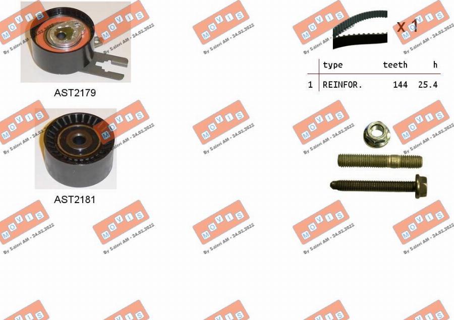 MOVIS ASTK0860 - Kit cinghie dentate www.autoricambi360.it