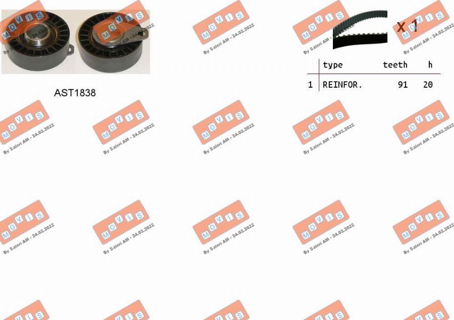 MOVIS ASTK0861 - Kit cinghie dentate www.autoricambi360.it