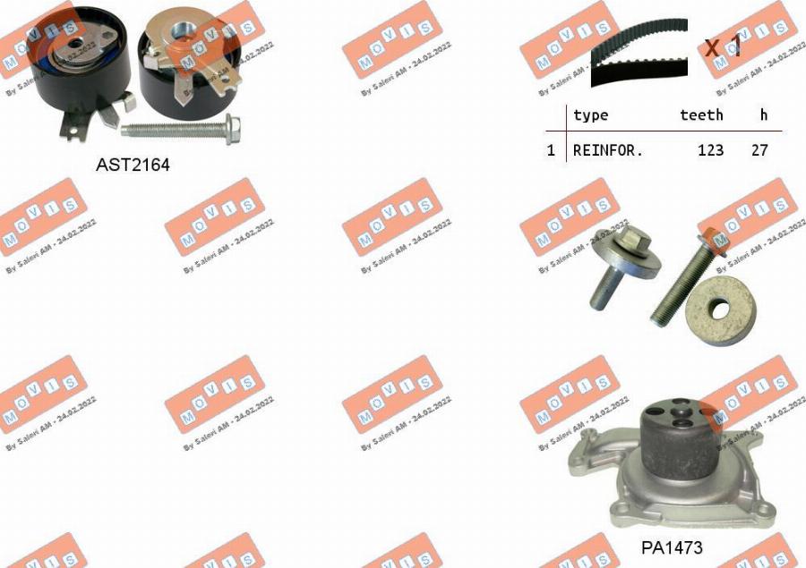 MOVIS ASTK0863PA3 - Pompa acqua + Kit cinghie dentate www.autoricambi360.it