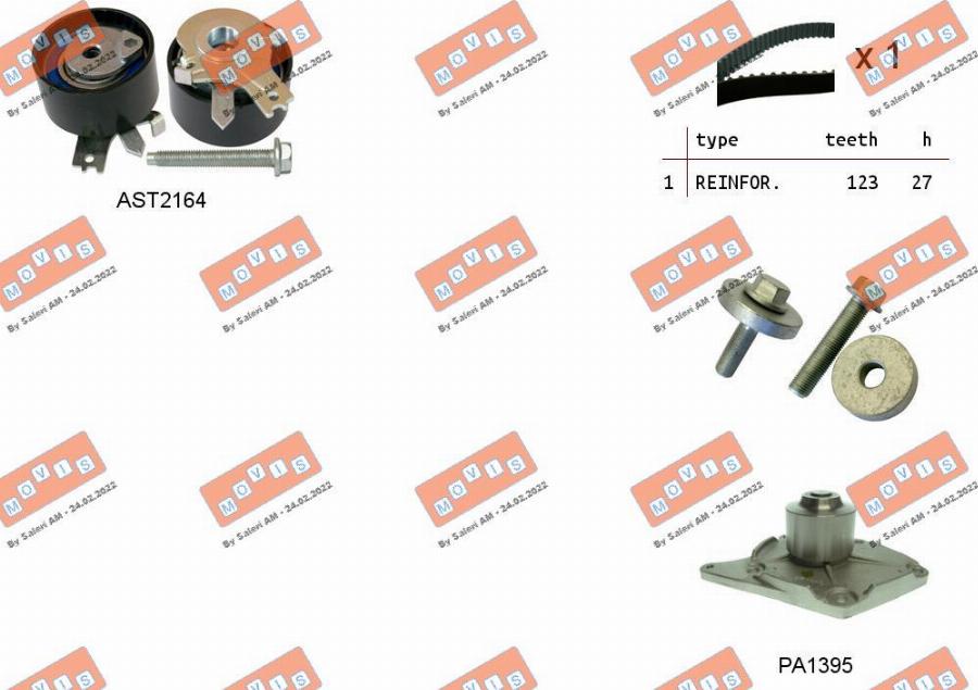 MOVIS ASTK0863PA2 - Pompa acqua + Kit cinghie dentate www.autoricambi360.it