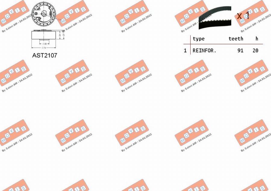 MOVIS ASTK0862 - Kit cinghie dentate www.autoricambi360.it