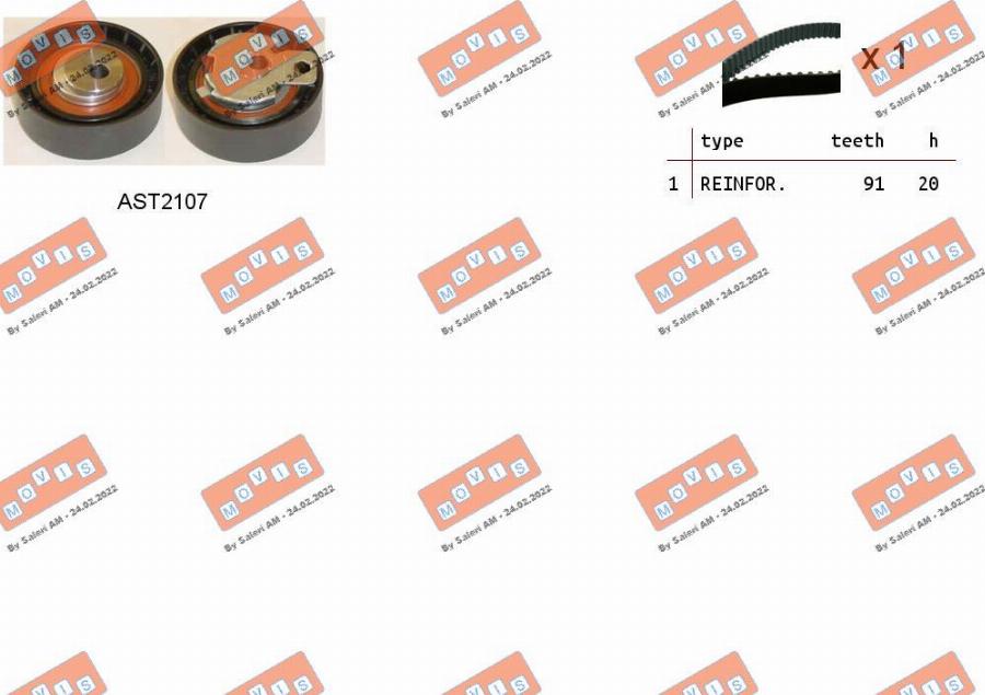 MOVIS ASTK0862 - Kit cinghie dentate www.autoricambi360.it