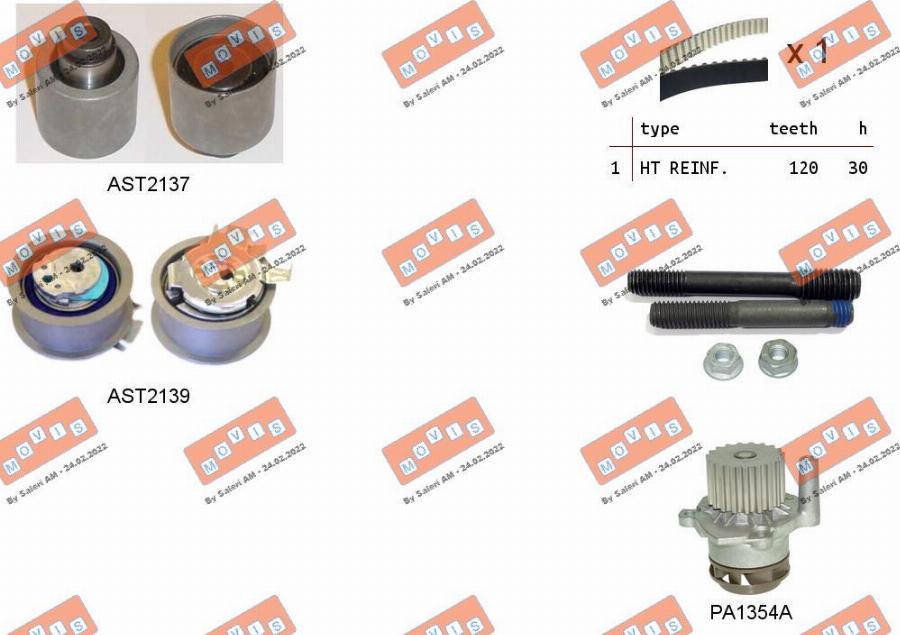 MOVIS ASTK0867PA2 - Pompa acqua + Kit cinghie dentate www.autoricambi360.it