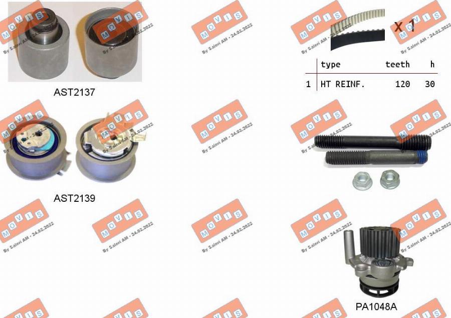 MOVIS ASTK0867PA - Pompa acqua + Kit cinghie dentate www.autoricambi360.it