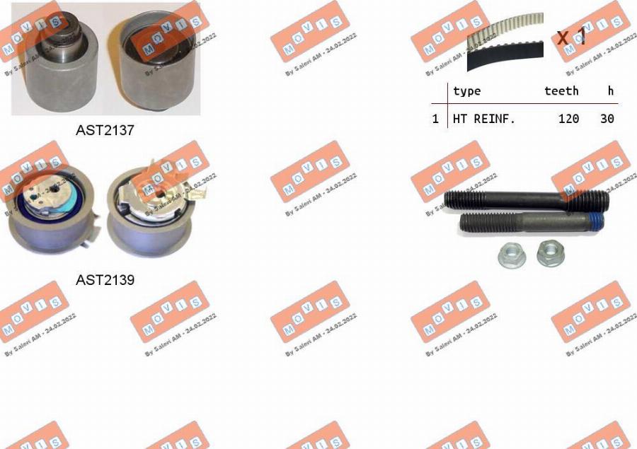 MOVIS ASTK0867 - Kit cinghie dentate www.autoricambi360.it
