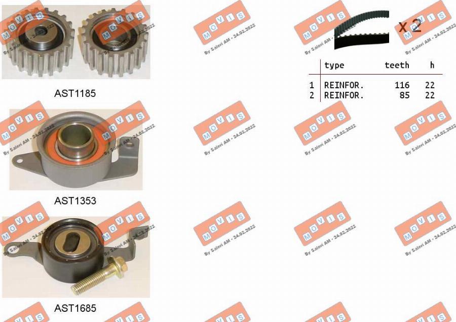MOVIS ASTK0819 - Kit cinghie dentate www.autoricambi360.it