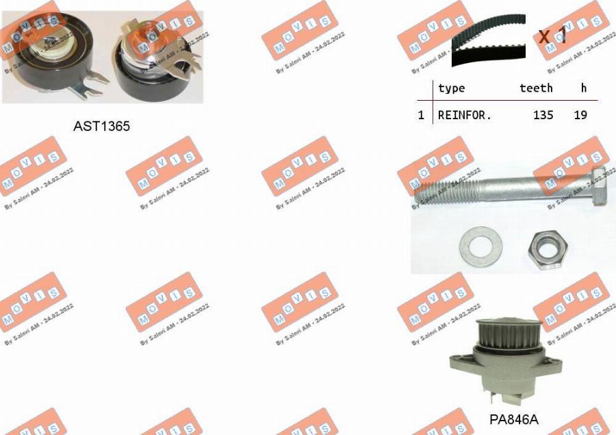 MOVIS ASTK0815PA - Pompa acqua + Kit cinghie dentate www.autoricambi360.it