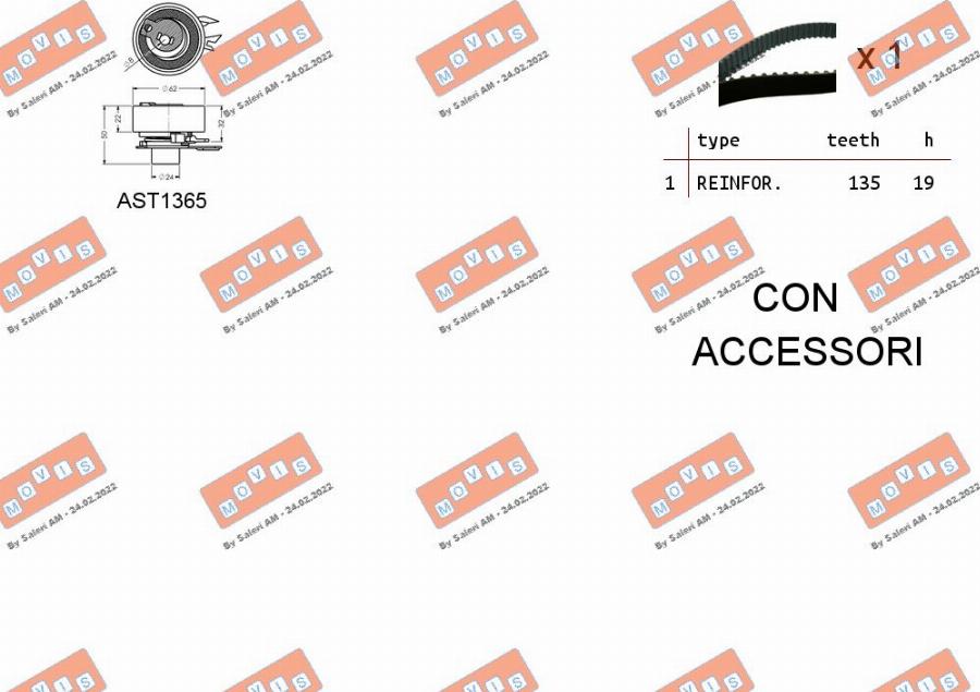 MOVIS ASTK0815 - Kit cinghie dentate www.autoricambi360.it