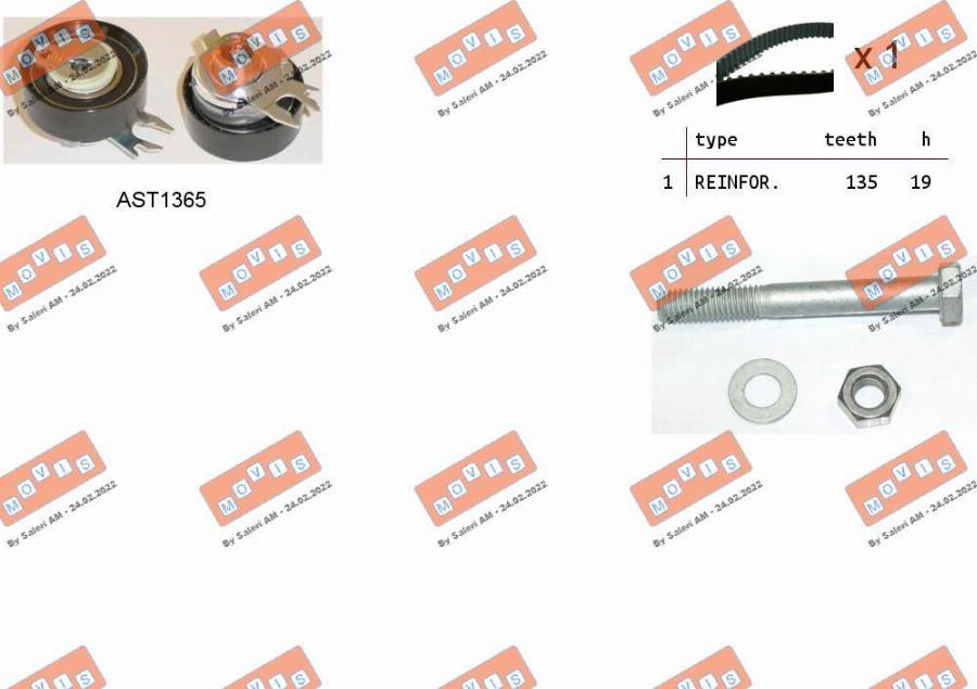 MOVIS ASTK0815 - Kit cinghie dentate www.autoricambi360.it