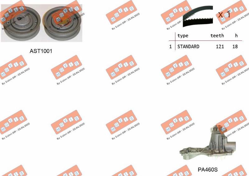 MOVIS ASTK0816PA - Pompa acqua + Kit cinghie dentate www.autoricambi360.it