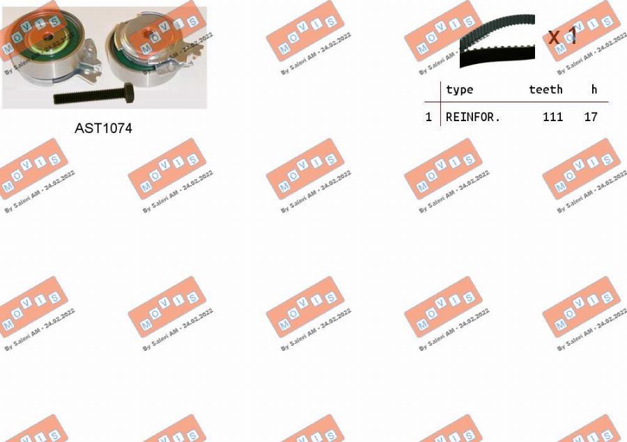 MOVIS ASTK0813 - Kit cinghie dentate www.autoricambi360.it