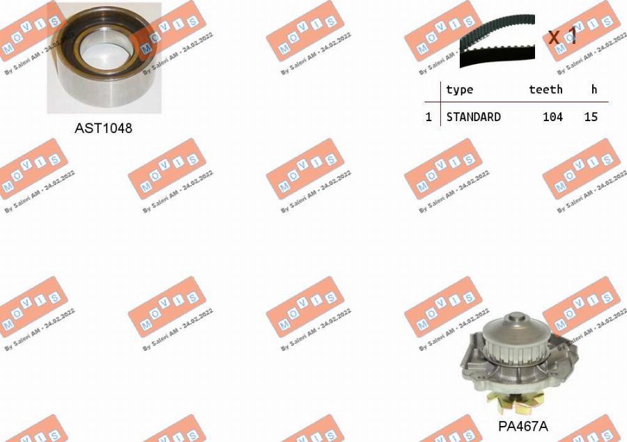 MOVIS ASTK0834PA - Pompa acqua + Kit cinghie dentate www.autoricambi360.it