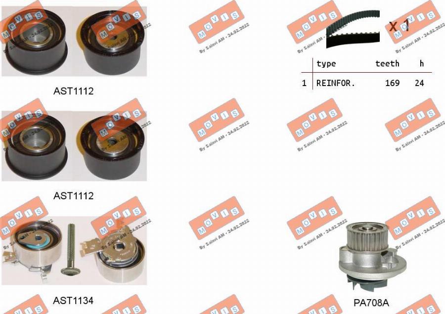 MOVIS ASTK0830PA - Pompa acqua + Kit cinghie dentate www.autoricambi360.it