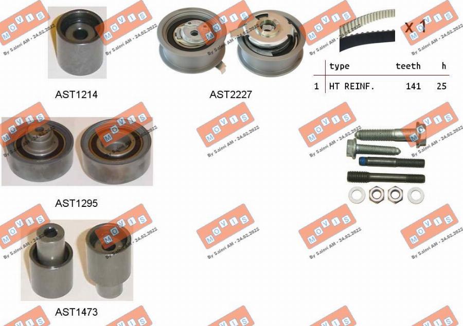 MOVIS ASTK0833 - Kit cinghie dentate www.autoricambi360.it