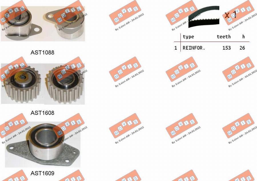 MOVIS ASTK0829 - Kit cinghie dentate www.autoricambi360.it