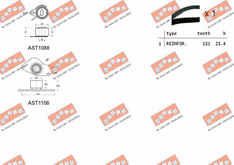 MOVIS ASTK0824 - Kit cinghie dentate www.autoricambi360.it
