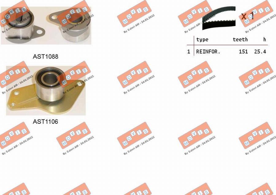MOVIS ASTK0824 - Kit cinghie dentate www.autoricambi360.it