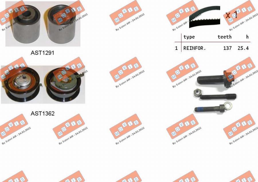 MOVIS ASTK0825 - Kit cinghie dentate www.autoricambi360.it