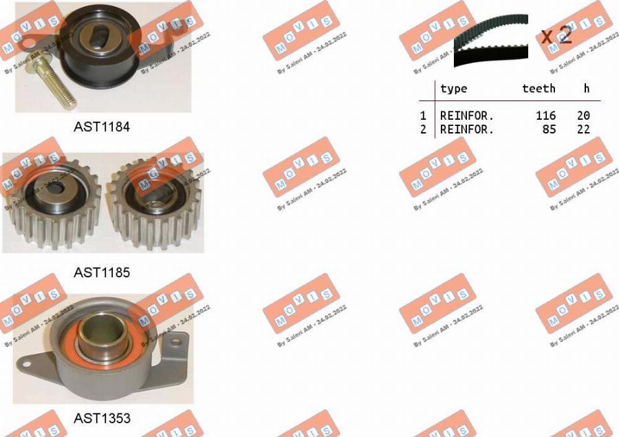 MOVIS ASTK0820 - Kit cinghie dentate www.autoricambi360.it