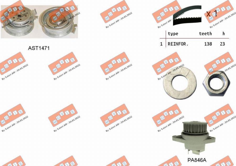MOVIS ASTK0821PA2 - Pompa acqua + Kit cinghie dentate www.autoricambi360.it