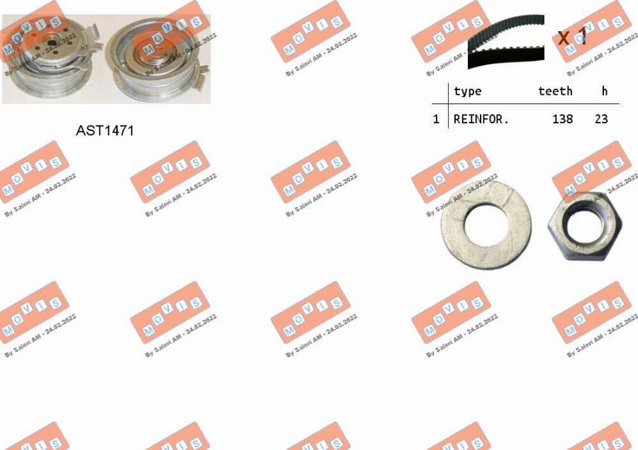 MOVIS ASTK0821 - Kit cinghie dentate www.autoricambi360.it